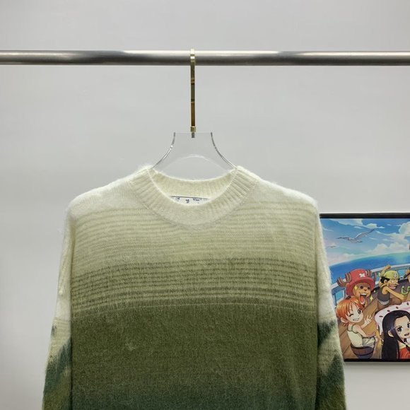 Off-White Classic Cross Arrows Loose Slouchy Green Sweater - Picture 3 of 9